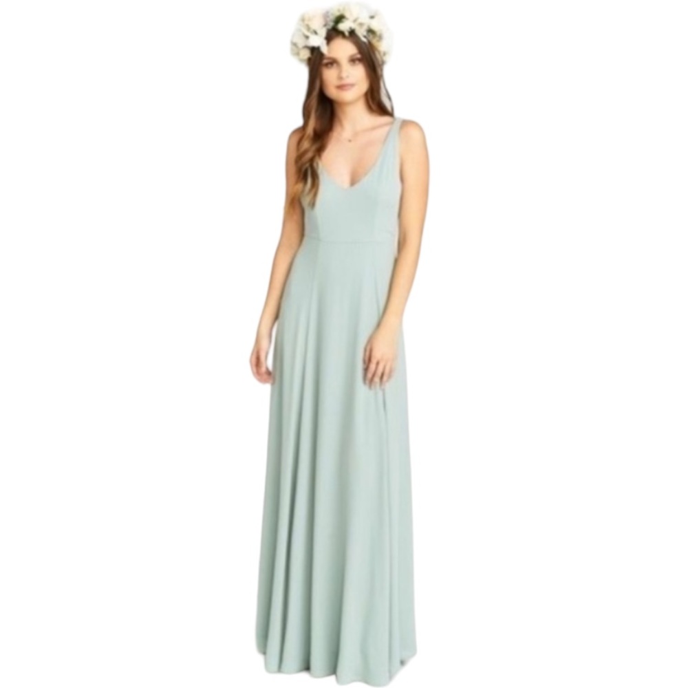 NWT Show Me Your Mumu JENN MAXI DRESS Sage Green BRIDESMAID Flowy XXS Stunning!